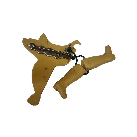 Vintage Early Celluloid Saddle & Boot Brooch (A4396) - Picture 3 of 4
